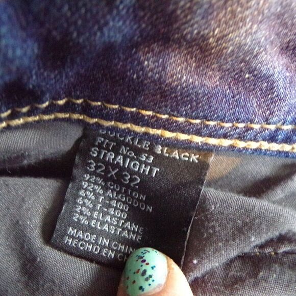 Buckle black ITALIAN straight leg jeans made in Italy 32x32 - Picture 10 of 12